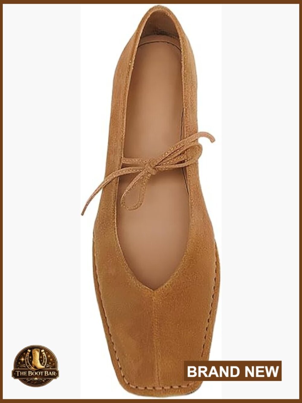 Square Toe Ballet Flats with Bow Strap, Comfortable Mary Jane Shoes